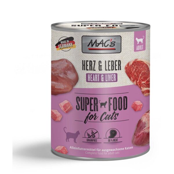 MAC's Cat Fleischmenü Herz und Leber 12x800g