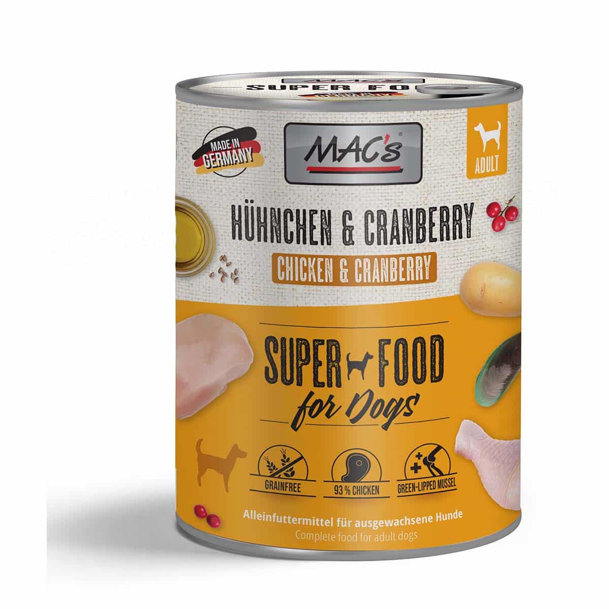 MAC's Dog Hühnchen und Cranberry 24x800g