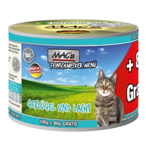 MAC's Cat Feinschmecker Menü Geflügel und Lachs 12x180g