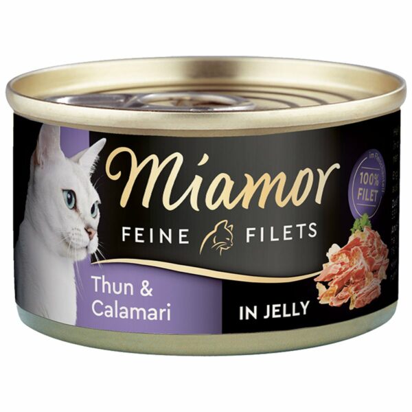 Miamor Katzenfutter Feine Filets in Jelly Thunfisch und Calamari 24x100g