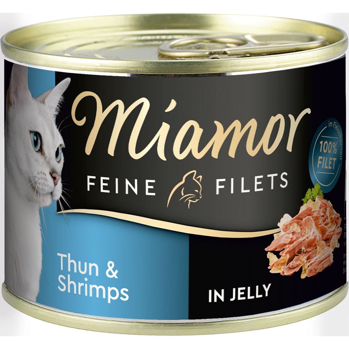 Miamor Katzen-Nassfutter Feine Filets in Jelly Thunfisch und Shrimps 12x185g
