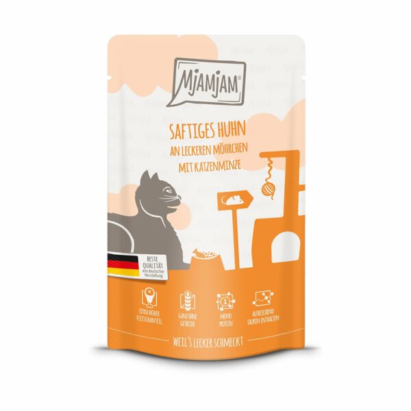 MjAMjAM Quetschie saftiges Huhn an leckeren Möhrchen 48x125g