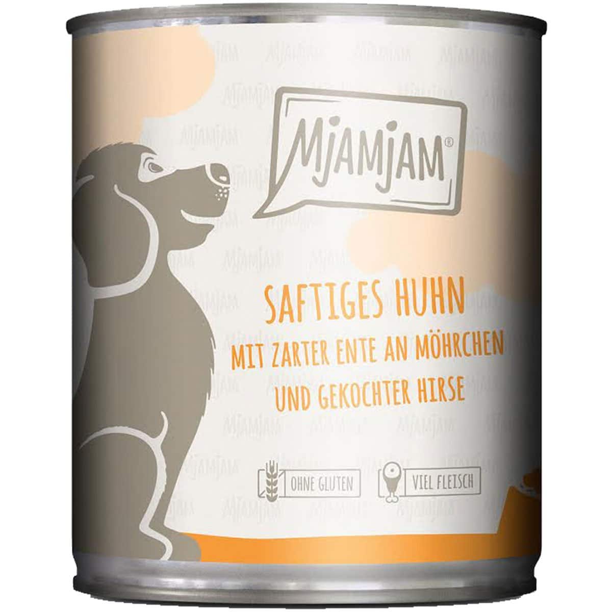 MjAMjAM saftiges Huhn mit zarter Ente an Möhrchen und gekochter Hirse 6x800g