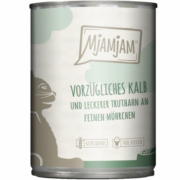 MjAMjAM vorzügliches Kalb und Truthahn an leckeren Möhrchen 6x400g