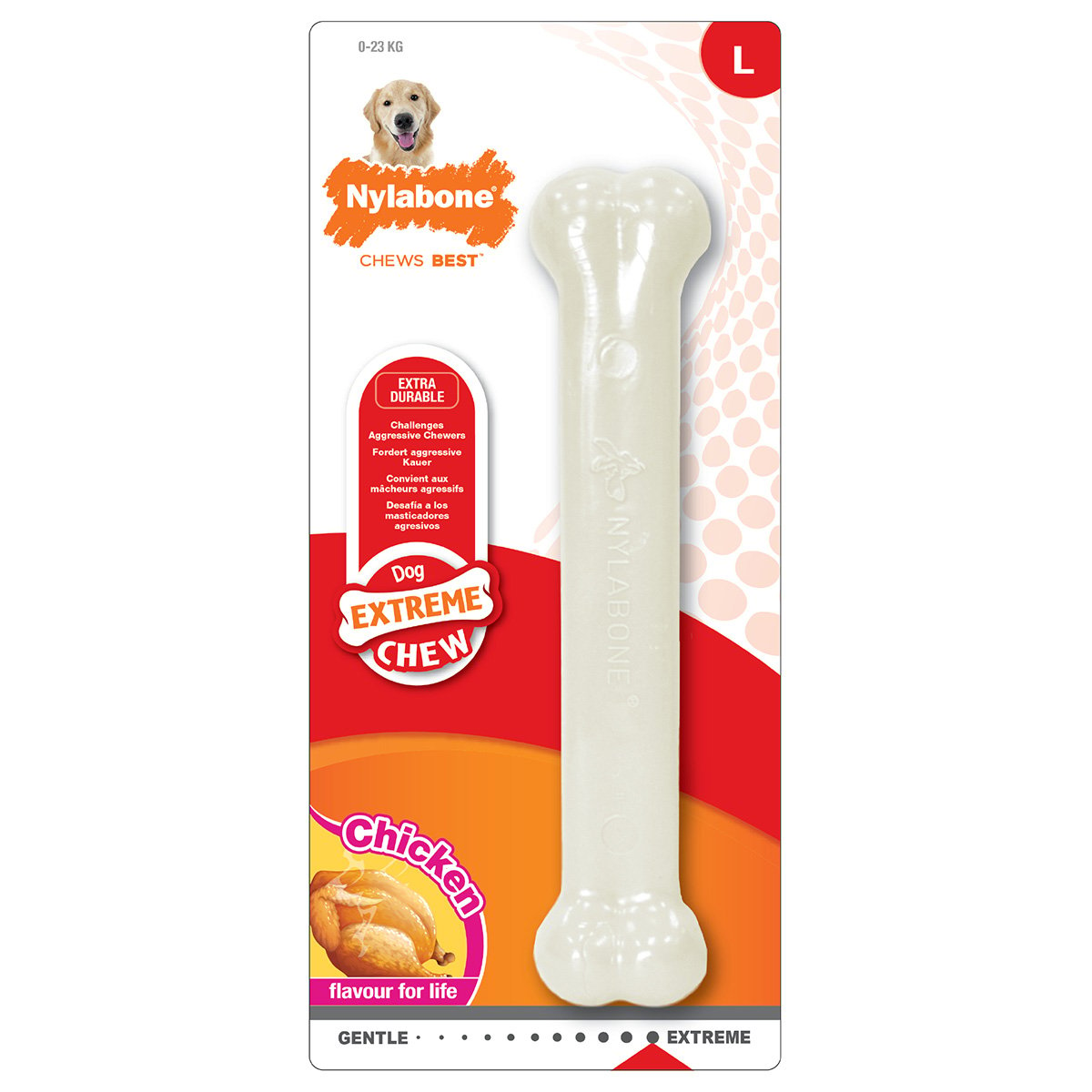 Nylabone Dura Chew Kauknochen Hühnchen-Geschmack L