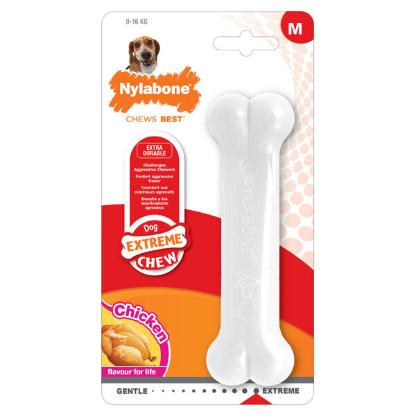 Nylabone Dura Chew Kauknochen Hühnchen-Geschmack M