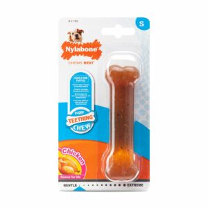 Nylabone Puppy Welpen Kauknochen Hühnchen-Geschmack S