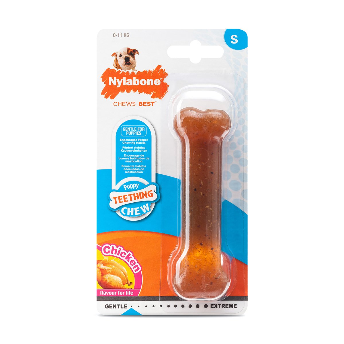 Nylabone Puppy Welpen Kauknochen Hühnchen-Geschmack S