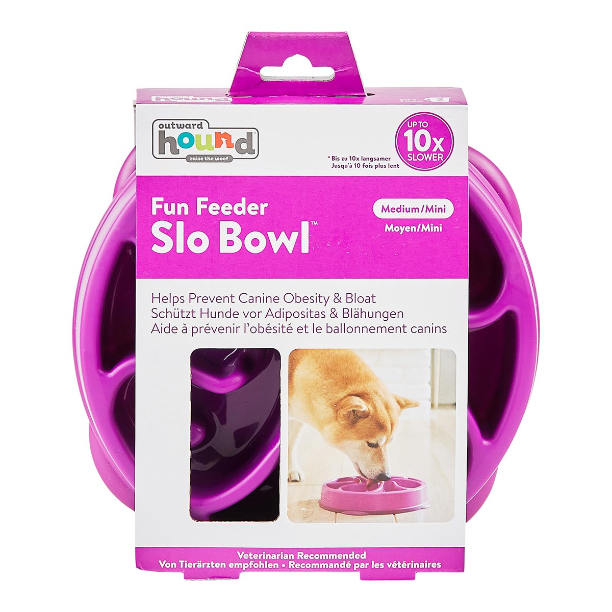 Fun Feeder Slo Bowl Anti Schling Flower Purple Medium