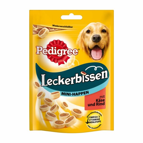 Pedigree Leckerbissen Mini-Happen mit Käse und Rind 140g 3x 140g