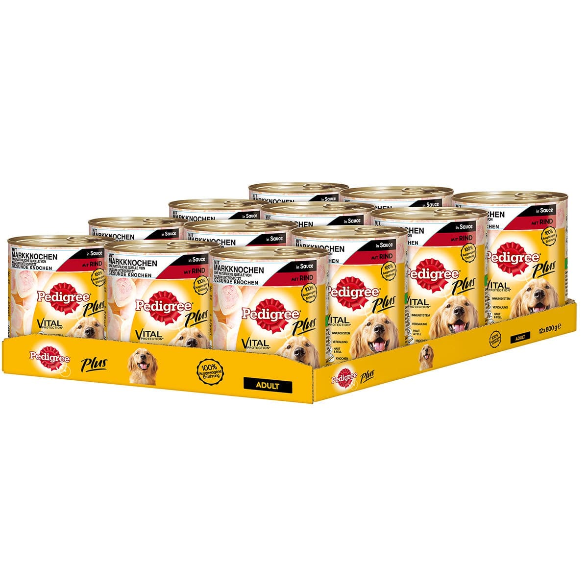 Pedigree Plus Markknochen mit Rind in Sauce 12x800g