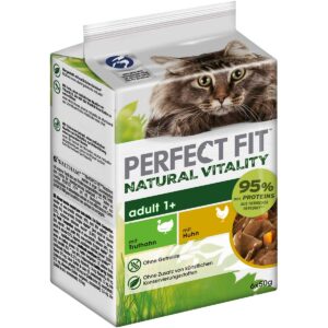 PERFECT FIT Katze Natural Vitality Adult 1+ mit Truthahn und Huhn 6x50g