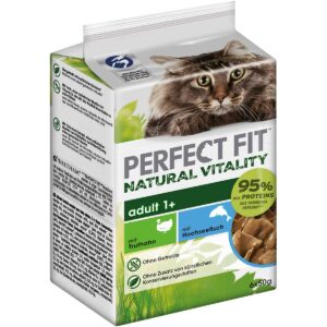 PERFECT FIT Katze Natural Vitality Adult 1+ mit Truthahn und Hochseefisch 6x50g