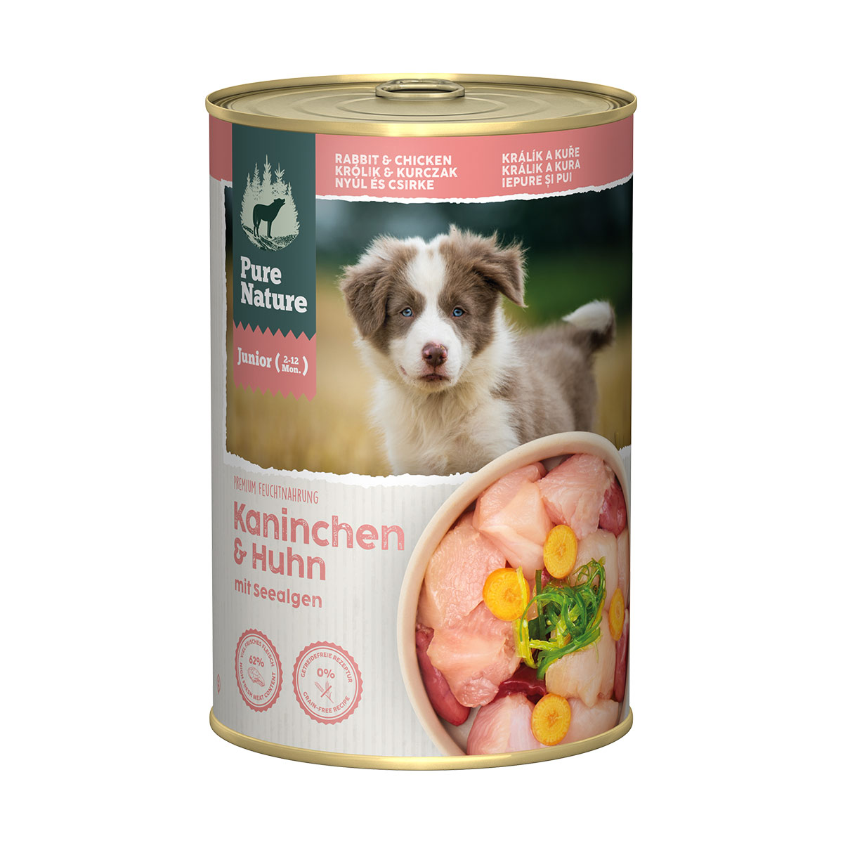 Pure Nature JUNIOR Kaninchen & Huhn mit Seealge 6x400g