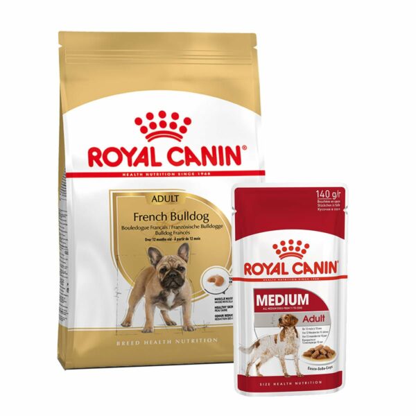 ROYAL CANIN French Bulldog Adult 3kg + Medium Adult in Soße 10x140g