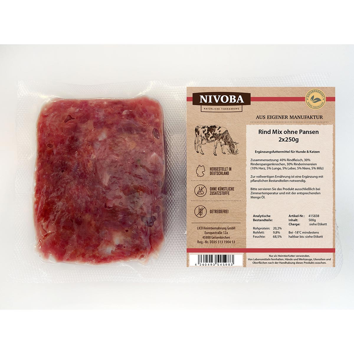 Nivoba Rind Mix ohne Pansen 28x2x250g