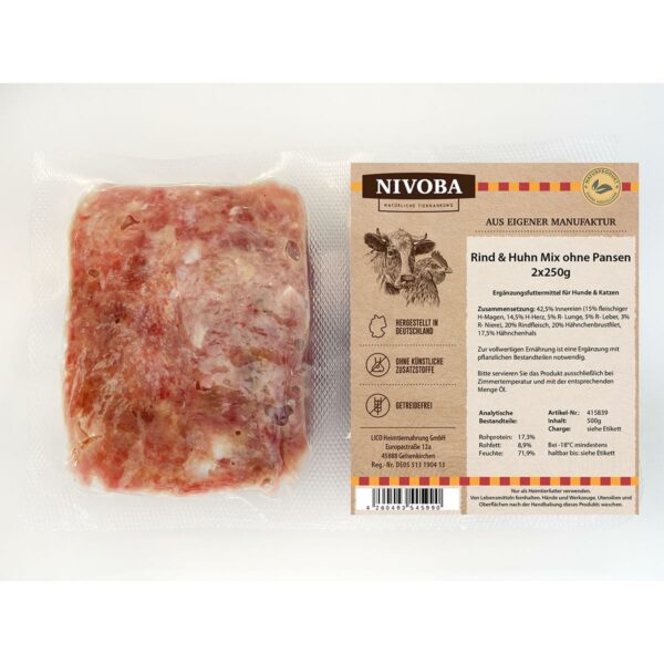 Nivoba Rind & Huhn Mix ohne Pansen 28x2x250g