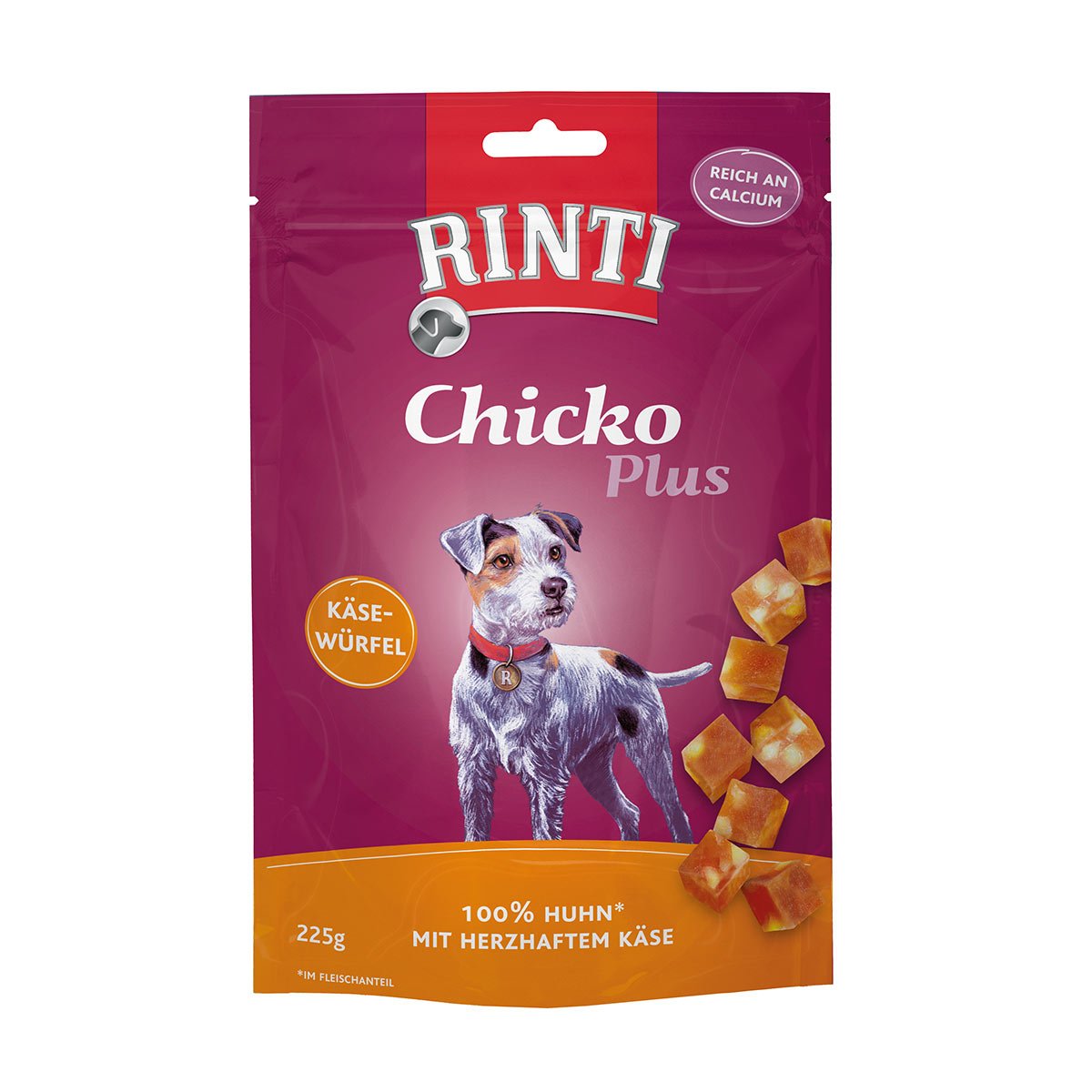 RINTI Chicko Plus Käsewürfel mit Huhn 225g
