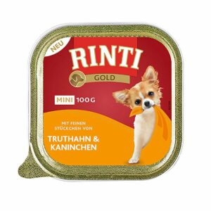Rinti Hunde-Nassfutter Gold Mini Truthahn & Kaninchen 48x100g