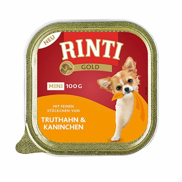 Rinti Hunde-Nassfutter Gold Mini Truthahn & Kaninchen 48x100g