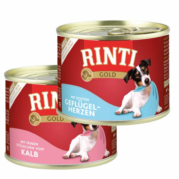 Rinti Gold Mix aus Geflügelherzen & Kalbstückchen 24x185g