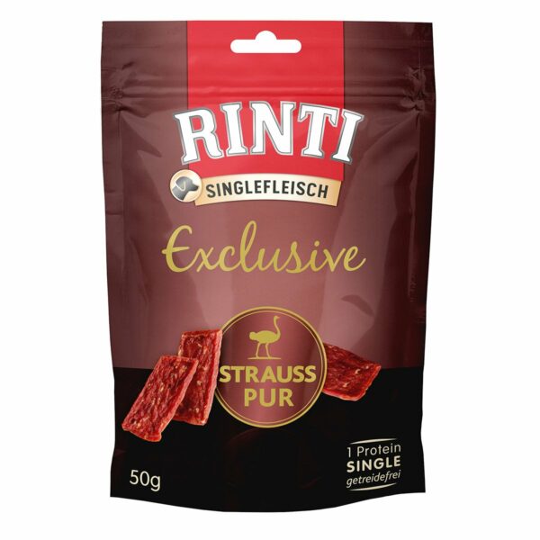 Rinti Singlefleisch Exclusive Snack Strauss pur 12x50g