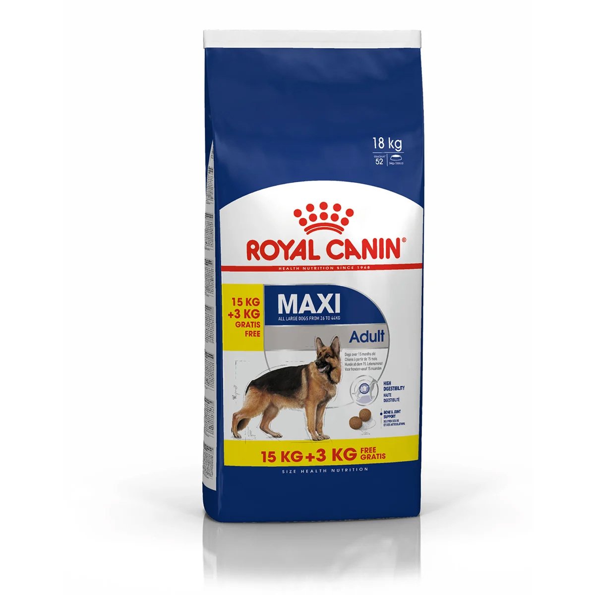 ROYAL CANIN MAXI Adult Trockenfutter für große Hunde 15kg + 3kg gratis