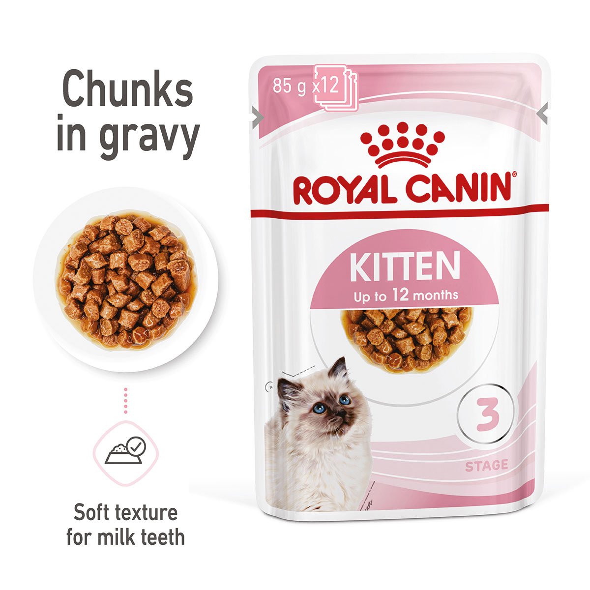 ROYAL CANIN KITTEN Nassfutter in Soße für Kätzchen 48x85g