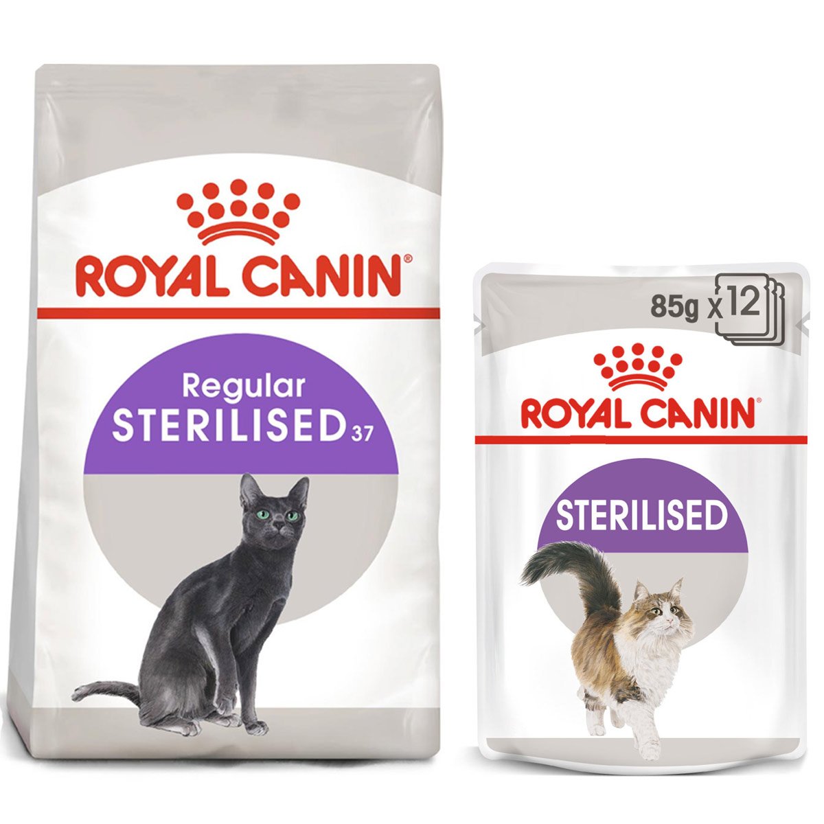 ROYAL CANIN STERILISED Trockenfutter 2kg + STERILISED Mousse 12x85g