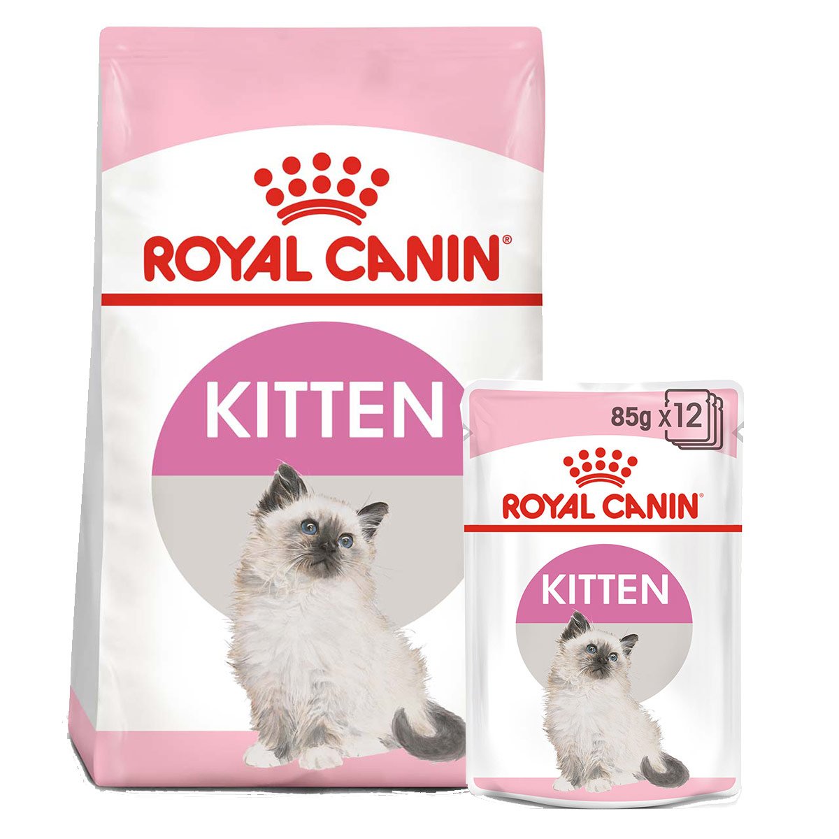 ROYAL CANIN KITTEN Trockenfutter 2kg + Nassfutter in Soße 12x85g