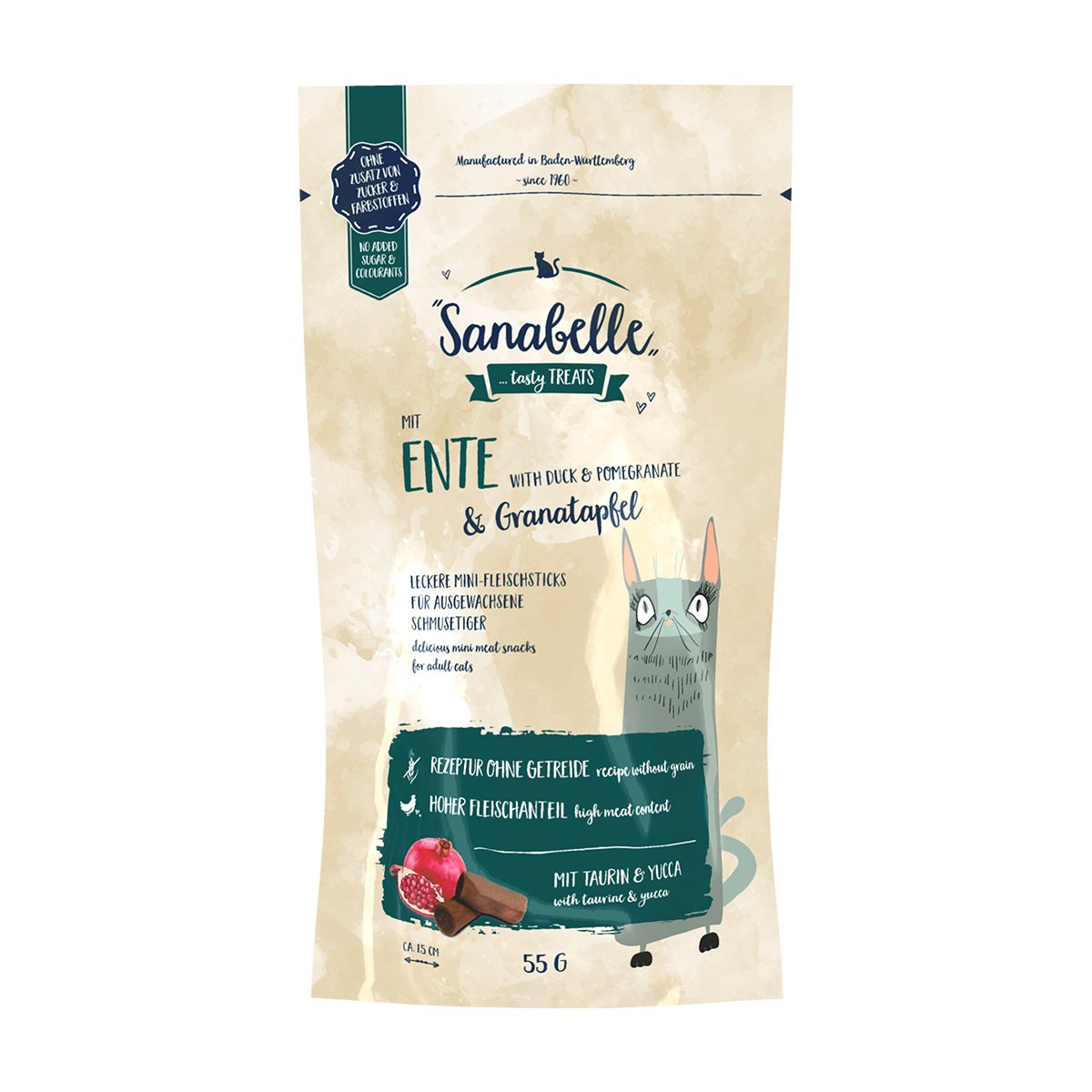 Sanabelle Katzensnack Ente & Granatapfel 55g