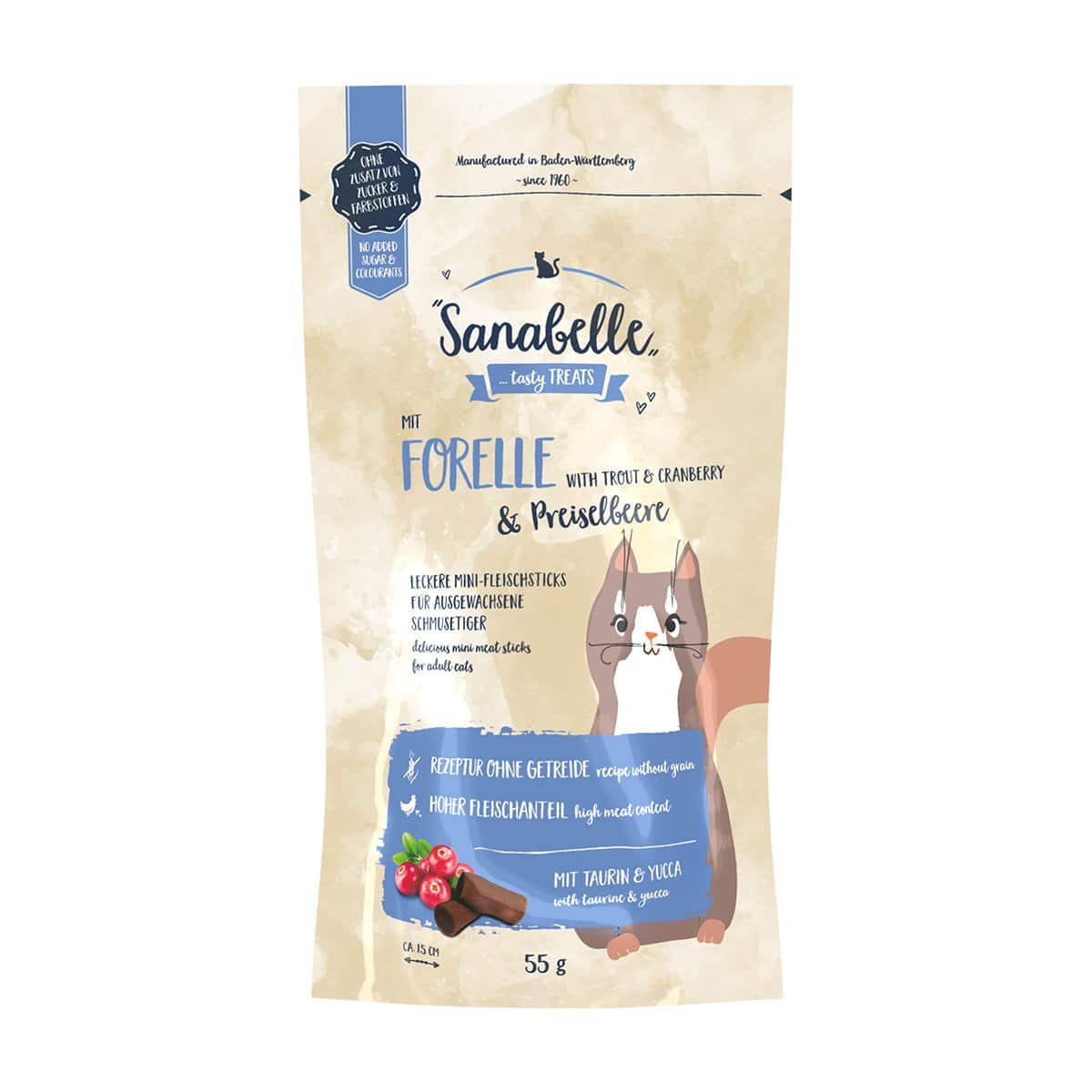 Sanabelle Katzensnack Forelle & Preiselbeere 55g