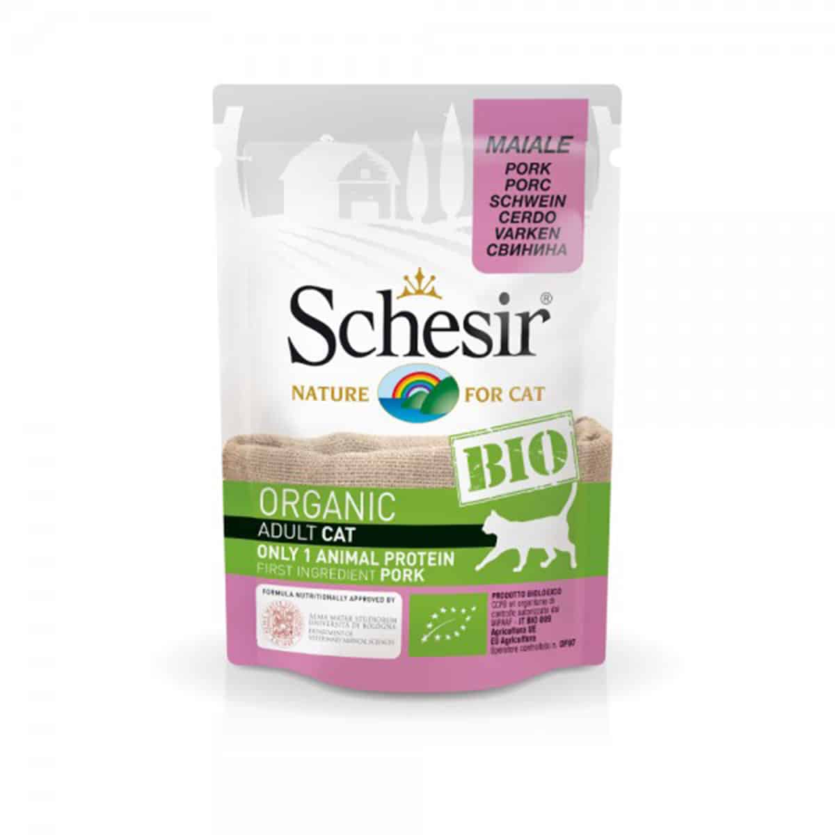 Schesir Cat Bio Schwein 16x85g