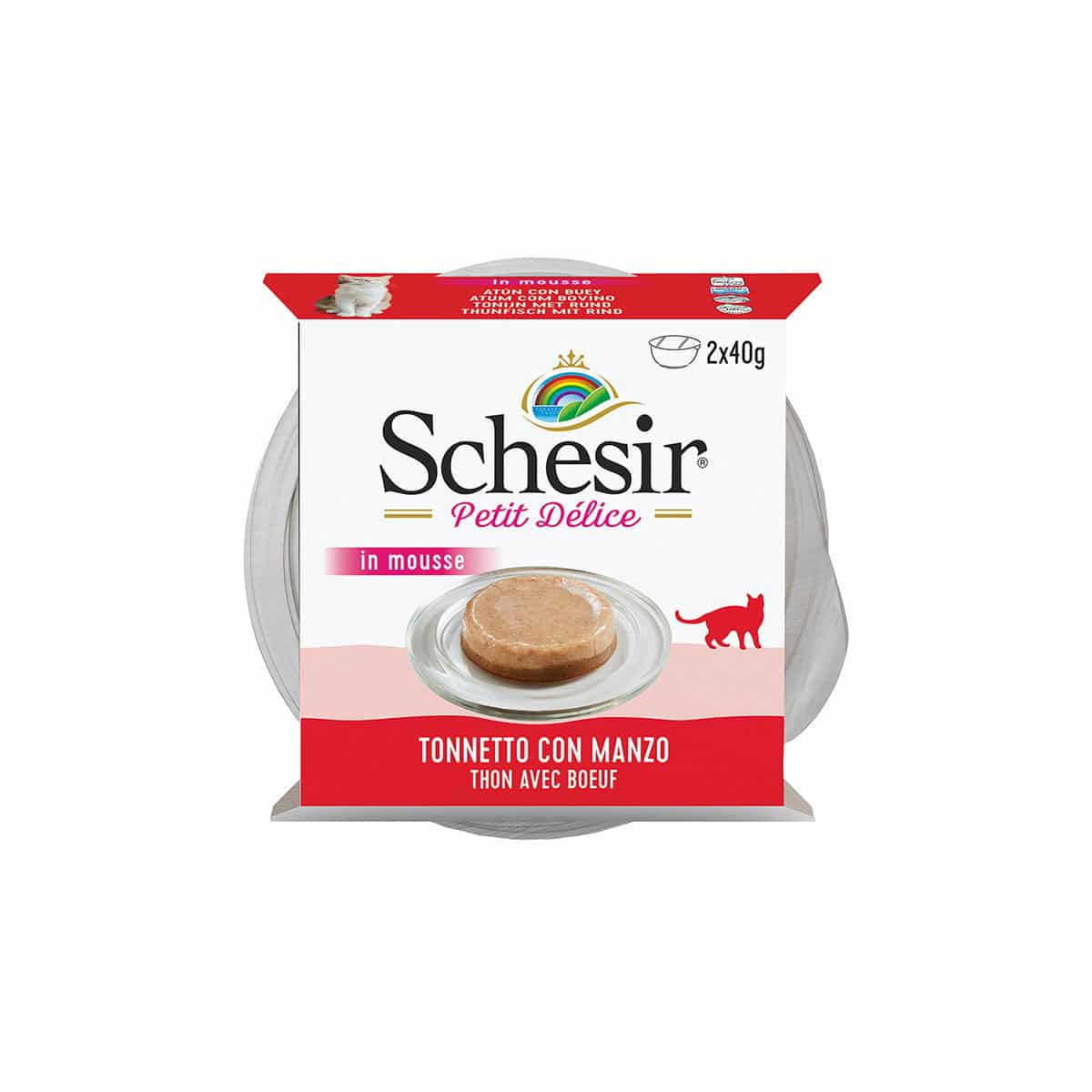 Schesir Cat Petit Delice Mousse Rind & Thunfisch 24x40g