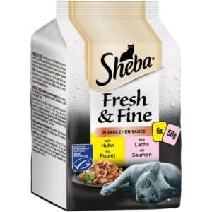 Sheba Fresh & Fine in Sauce mit Huhn & Lachs 6x50g