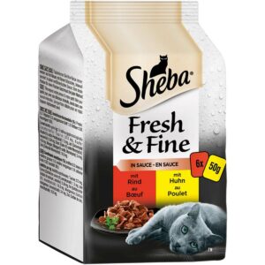 Sheba Fresh & Fine in Sauce mit Rind & Huhn 6x50g