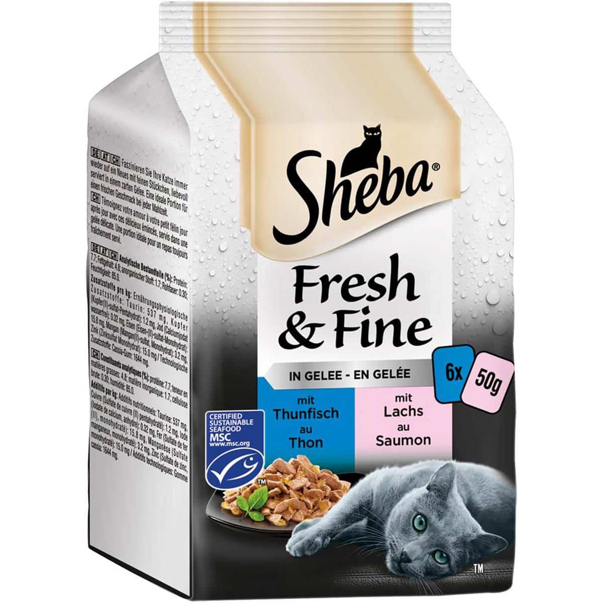 Sheba Fresh & Fine in Gelee mit Thunfisch & Lachs 72x50g