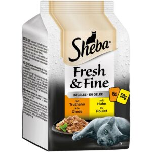 Sheba Fresh & Fine in Gelee mit Truhahn & Huhn 6x50g