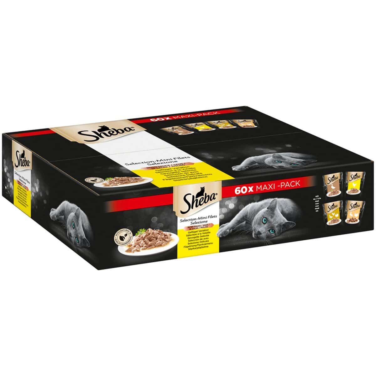 Sheba Nassfutter Multipack Selection in Sauce Geflügel Variation 60x85g