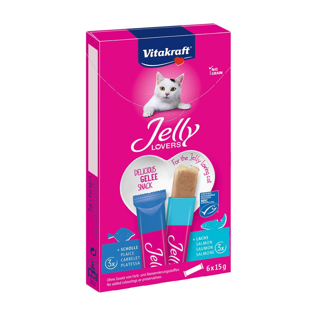 Vitakraft Jelly Lovers Lachs und Scholle 6x15g