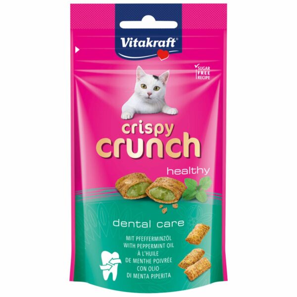 Vitakraft Katzensnack Crispy Crunch Dental mit Pfefferminzöl 4x60g