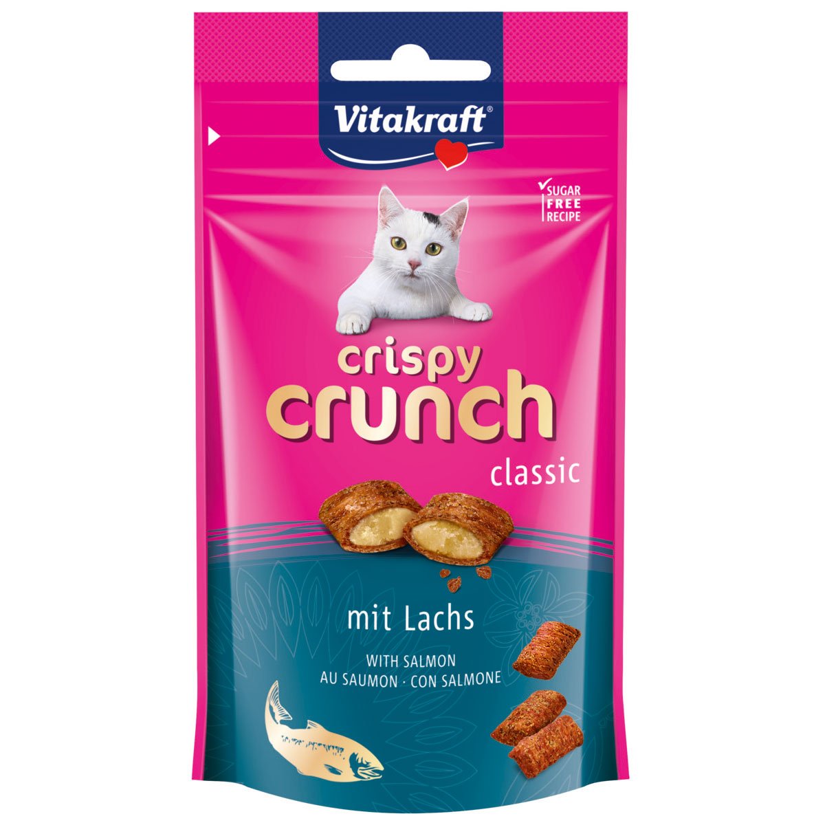 Vitakraft Katzensnack Crispy Crunch mit Lachs 8x60g