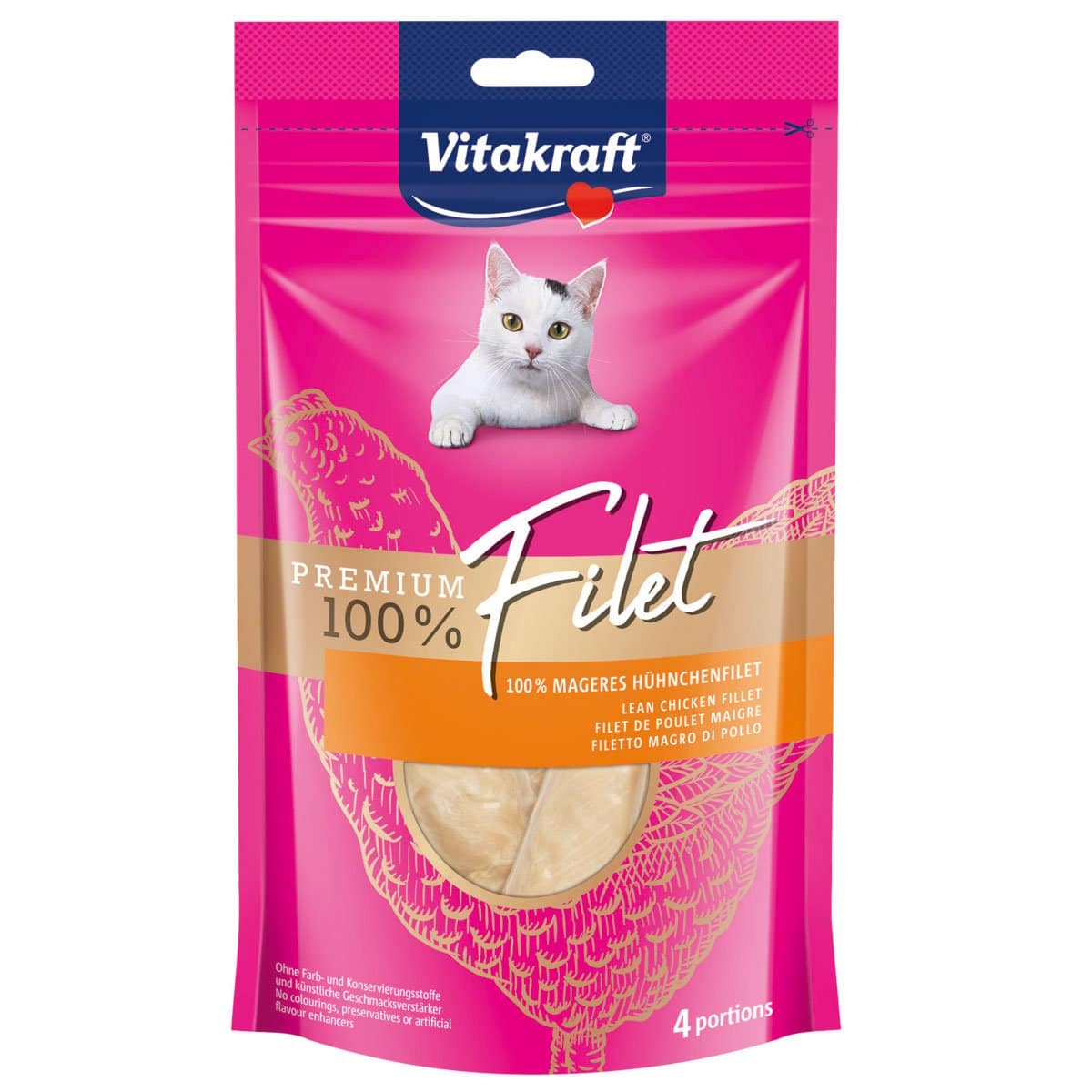 Vitakraft Katzensnack Premium Filet Huhn 7x4 Stück