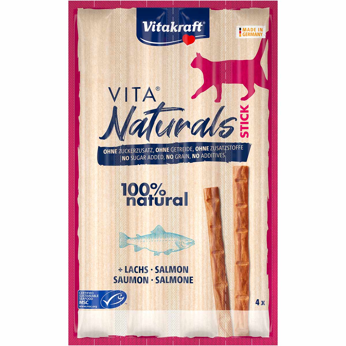 Vitakraft Vita Naturals Stick mit Lachs 4 St