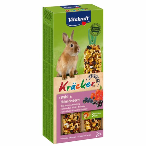 Vitakraft Zwergkaninchen Kräcker mit Wald- & Holunderbeere 2x2 Stück