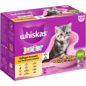 Whiskas Multipack Junior Geflügel Auswahl in Gelee 12x85g