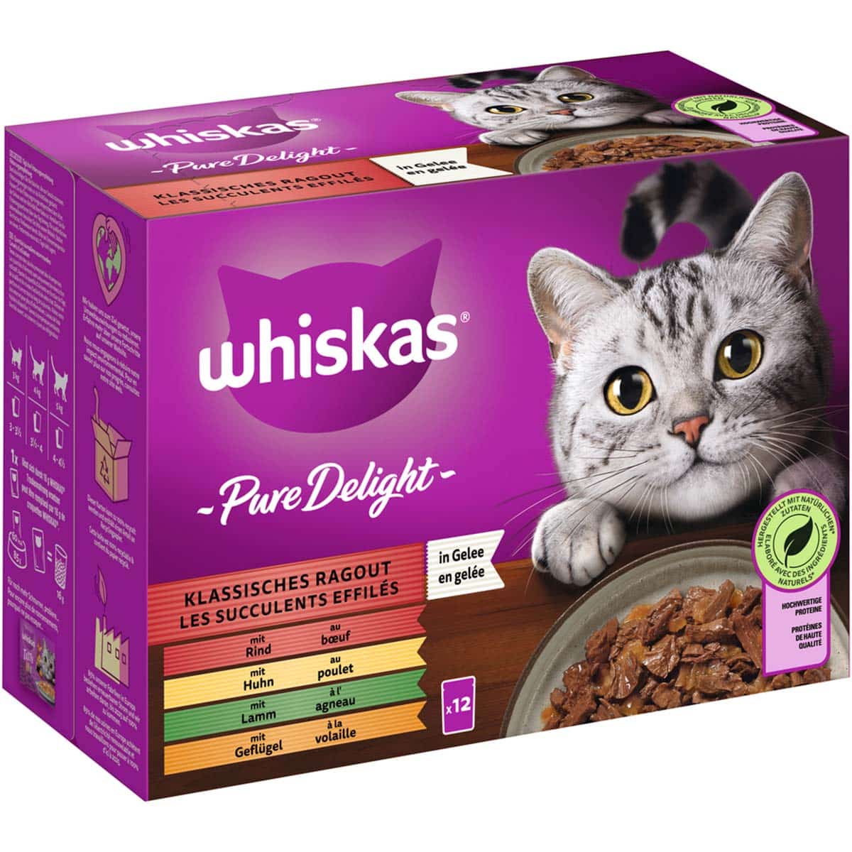 Whiskas Pure Delight Multipack Klassisches Ragout in Gelee 12x85g