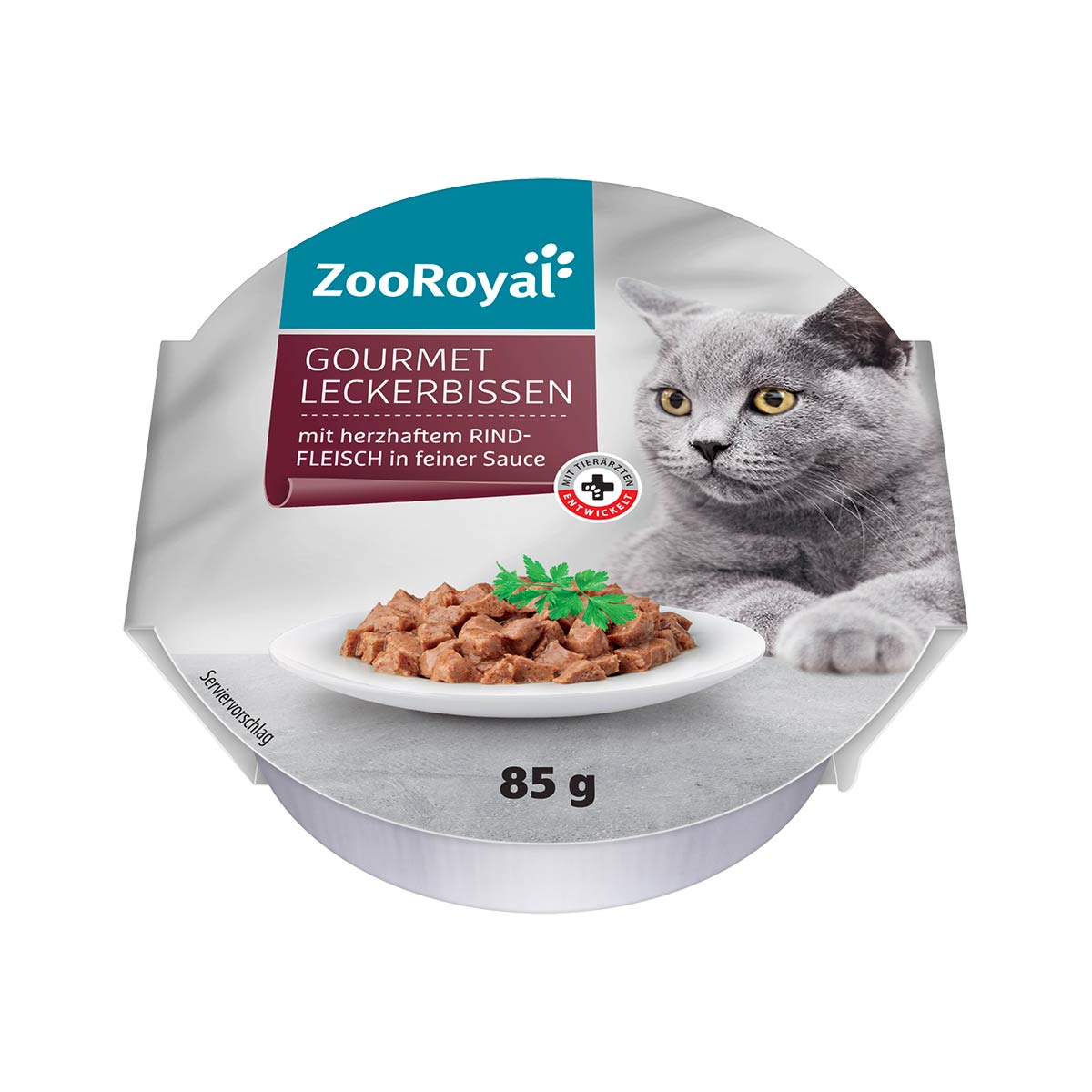 ZooRoyal Gourmet Leckerbissen mit herzhaftem Rindfleisch in feiner Sauce 24x85g