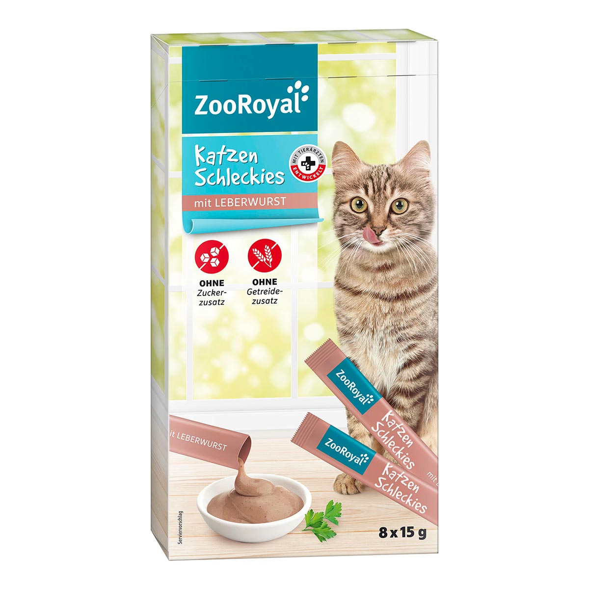 ZooRoyal Katzenschleckies Leberwurst 8x15g