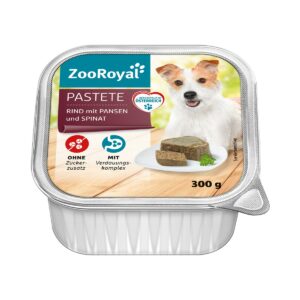 ZooRoyal Pastete Rind mit Pansen und Spinat 9x300g